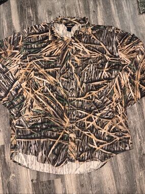 Vintage 90s Woolwich chunky fleece felt beige brown hunting shirt size XL